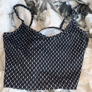 Black and white patterned tank